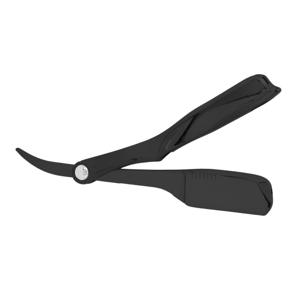 TIMH Professionell hopfällbar rakhyvel Barberare för män Rakning Rakhyvelplätering Bladhållare Svart plätering