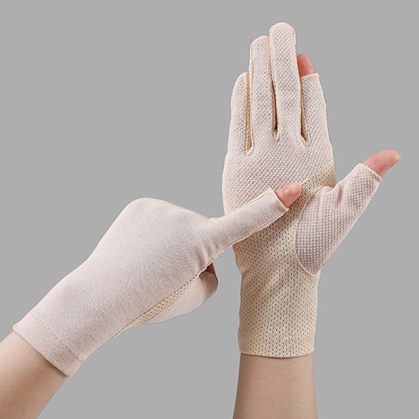 1 par utomhus andas handskar tunt sommar UV-skydd Beige