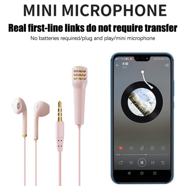 3,5 mm karaoke mikrofon headset mini stereo headset med ledning i sort Black