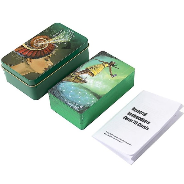 Metal Box Light Seers Tarotkort Prophecy Divination Deck Party Game Kort Med Manual