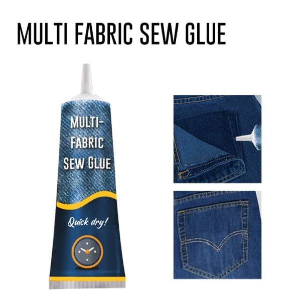 Nopeasti kuivuva kangaskumi Ompelematon ompelun korjausliima DIY-ompelun liimaustyökalu useimmille kankaille 50g Uusi 50g CDQ