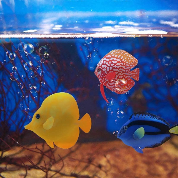 Kunstig tropisk fisk 3 stk Kunstig silikonfisk Naturtro fisk Lysende