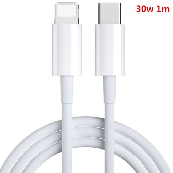 Type C hurtigkabel PD hurtiglading laderkabel datakabel Hvit 1M White 1M