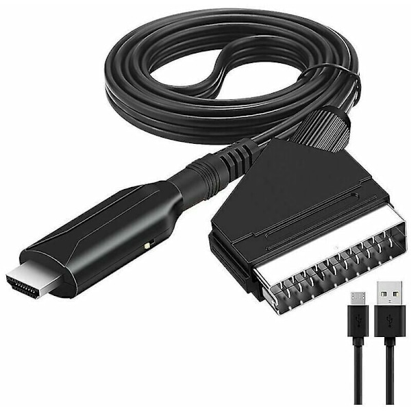 Scart til HDMI Konverter Audio Video Adapter til HDTV/DVD/Set-Top Boks/PS3/PAL/NTSC Starlight..