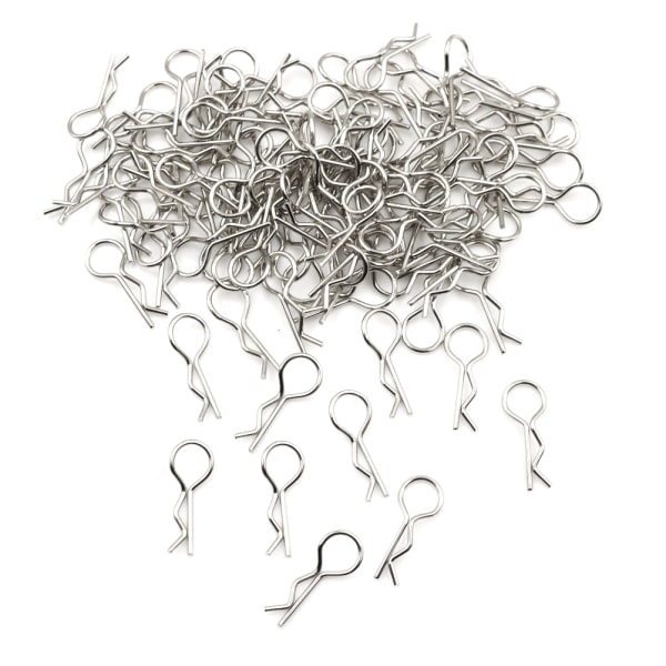 100 stk. rustfrie stålkarosseriklemmer R-clips