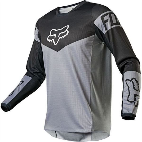 Retro FOX MTB Racing Langærmet T-shirt til mænd, E-Grå, Størrelse XL E-Grey XL