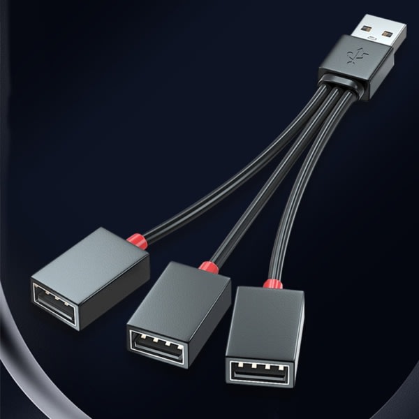 USB 2.0 Adapter 1 till 3 USB Splitter USB -förlängningskabel USB multiport för laddning av bärbar dator/Mac null - Högerböj