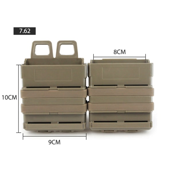 Taktisk 5,56 7,62 FastMag Magasinfodral Molle Clip Bälte Midja Khaki 7,62