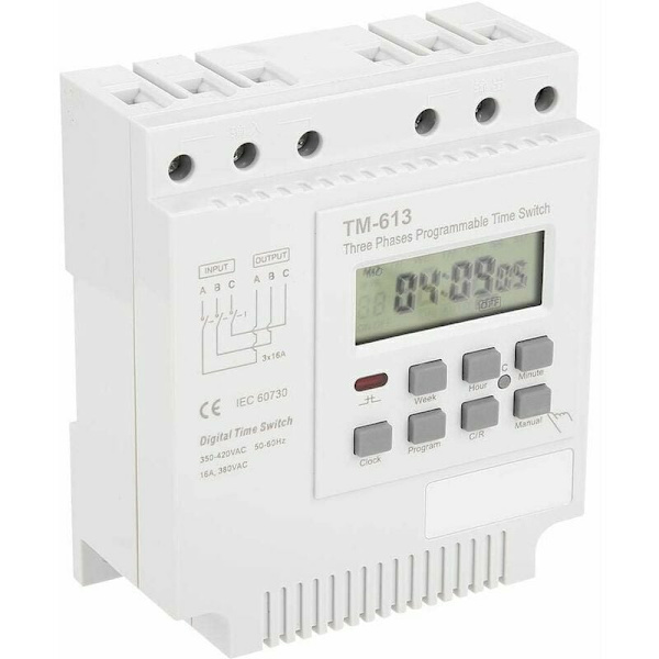 Programmerbar Timer - 380V Timer TM-613 Timerbrytare för Trefasmotor