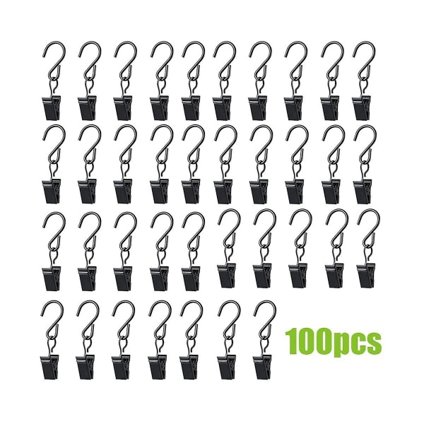 String Light Clips Hängkrokar: 100-pack Hängande Ljusklämma Heavy Duty Metall String Party Light H