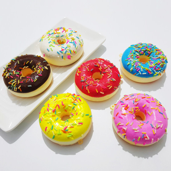 6,2 cm DIY Donut Legetøj Antistress Squishy Langsomt Stigende Simuleret Kage Squishy Sjov Squish Legetøj Rekvisitter Chokolade