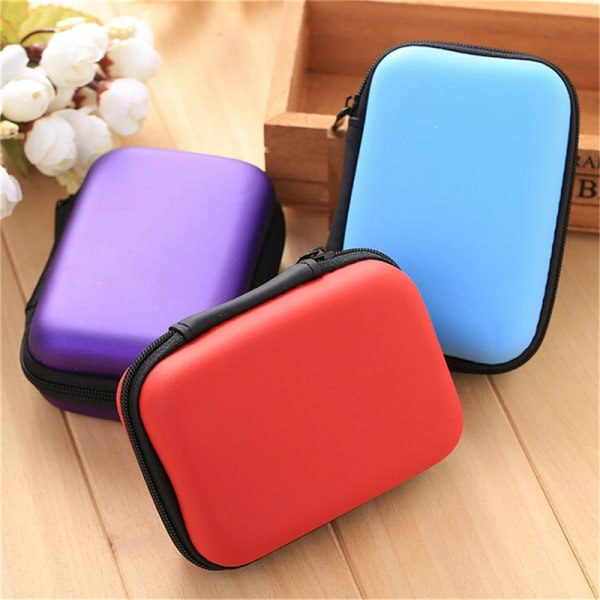 Mode headset Skydda bära hårt case förvaringsbox hörlurar hörlurar 12x8x4cm Rød 12x8x4cm Red