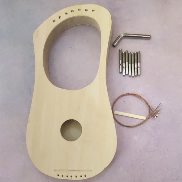 7-strängad lyra harpa i antik stil Terminalia trästränginstrument