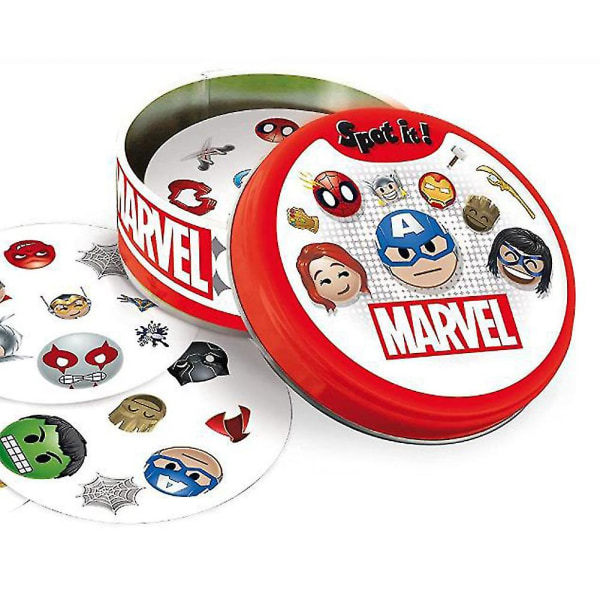 Piirretty Spot It -korttipeli lapsille Käden ja silmän koordinaatio Puzzle-peli Leikki Joulu Syntymäpäivälahja Marvel Marvel