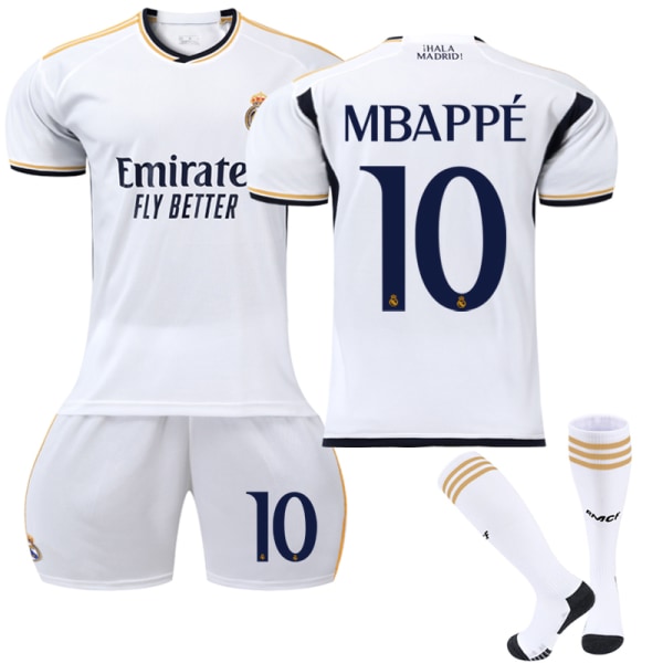23-24 Real Madrid Hjemme Fodboldtrøje til børn nr. 10 Mbappé No. 10 Mbappé 26