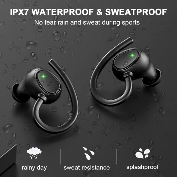 Trådlösa hörlurar, in-ear-drivna Bluetooth 5.3 hörlurar med HD-mikrofon