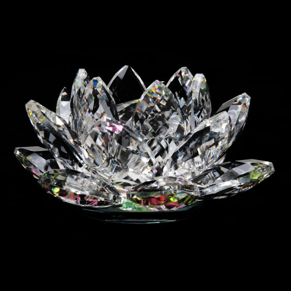 60 mm kvartskristall Lotus Flower Hantverk Glas Fengshui prydnad Vihreä one size Green one size