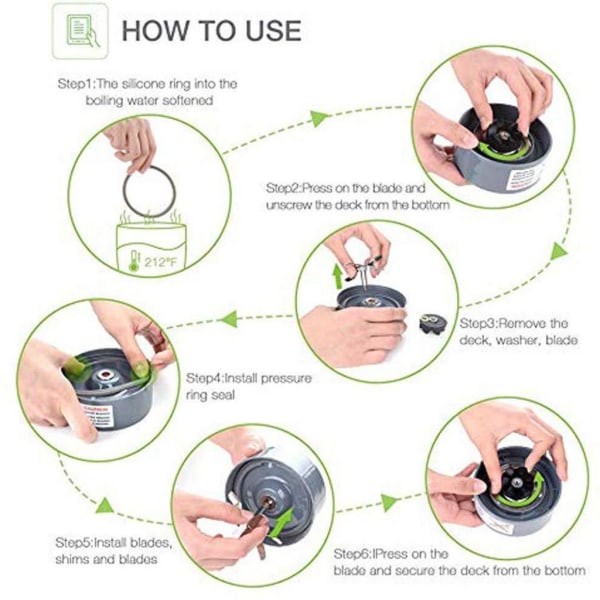Pakke med 10 Silikon O-ringtetninger for Nutribullet 600 Pro 900 Series Grå 85g