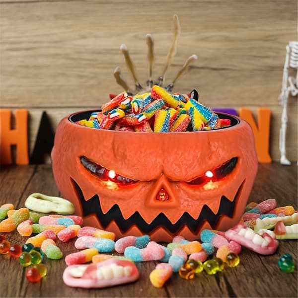 Halloween Dødningehode Gresskar Skål Gresskar Godteriskål Gresskarfarge