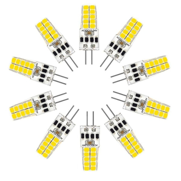 10 kpl G4 LED-lamppua 3w korvaa Jc Halogeeni 30w hehkulampun himmennettävä Ac