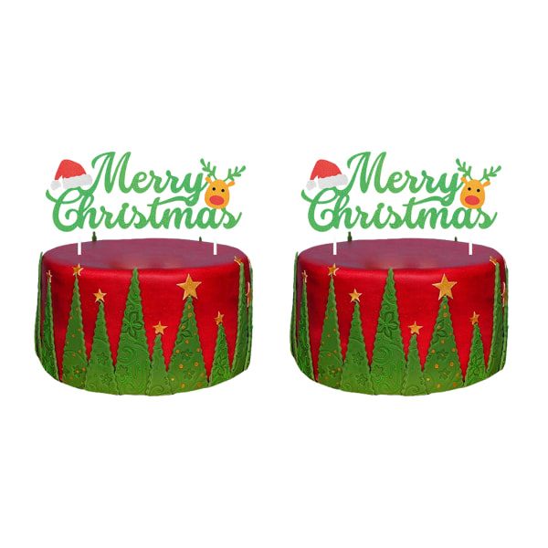 2Set Christmas Cupcake Toppers för Christmas Party Cartoon