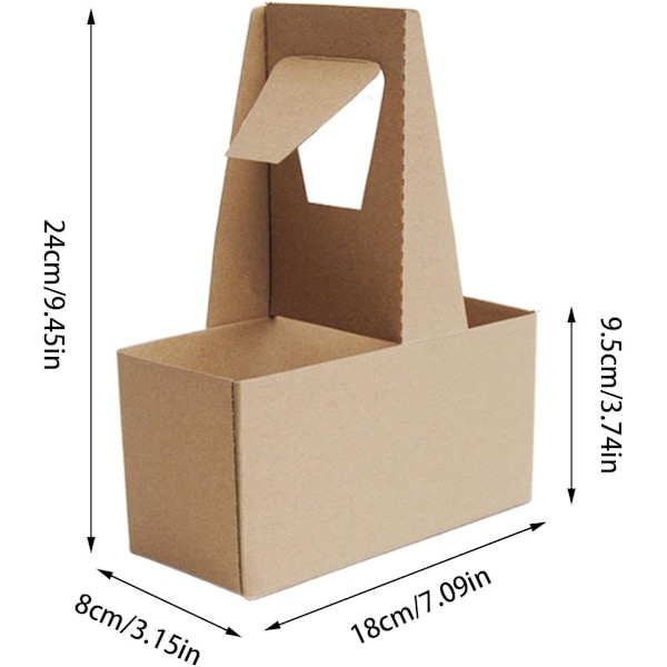 Kaffekoppshållare för leverans, 10-pack robusta kartonghållare för muggar och flaskor, idealisk för dryckesservering 2-fack bärbar glasunderlägg 10 st