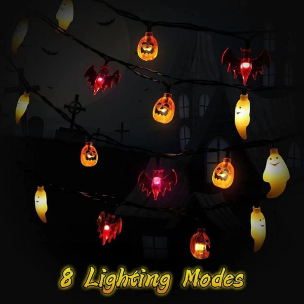 Halloween LED-lysslynge Gresskarlampe 4 4 4
