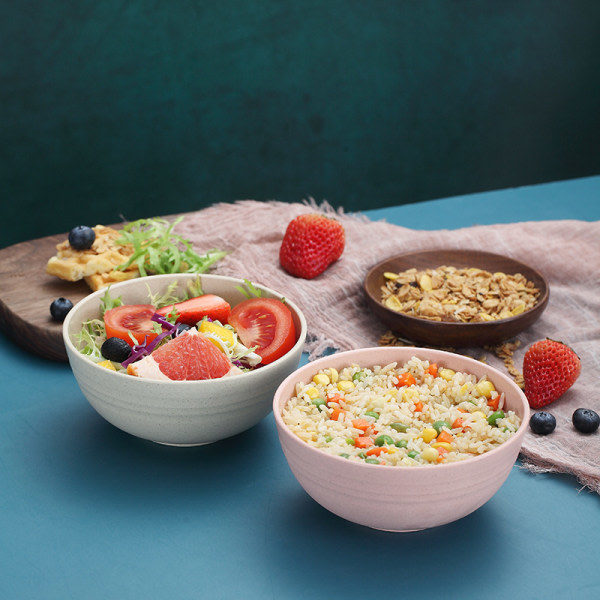 5-pak store genanvendelige pastas skåle, 24 oz ubrydelig plast, lette suppeskåle til ris, salat, nudler, suppe, salat (cremehvid)