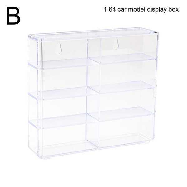 1:64 Hot Wheels Displayboks Bilmodell Lekeboks Stativ for Hot Wheels Biler Diecast Oppbevaring Akryl Støvtett Displayboks A