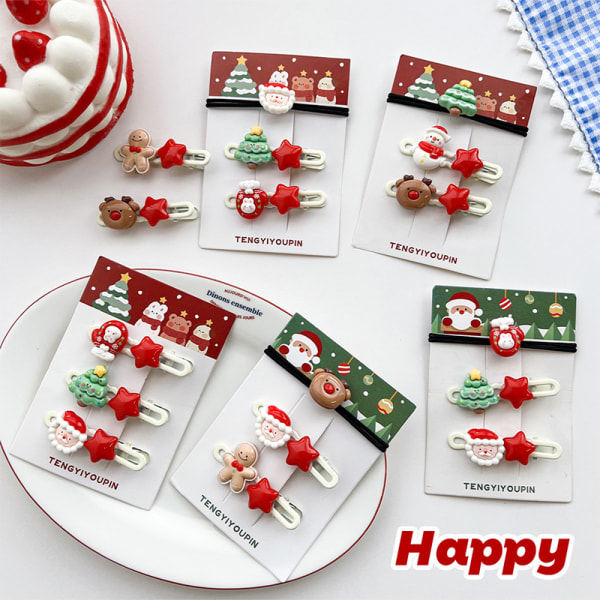3 kpl/setti jouluhiusneulat hiuspanta naiset tyttö joulupukki S A5 one size A5 one size