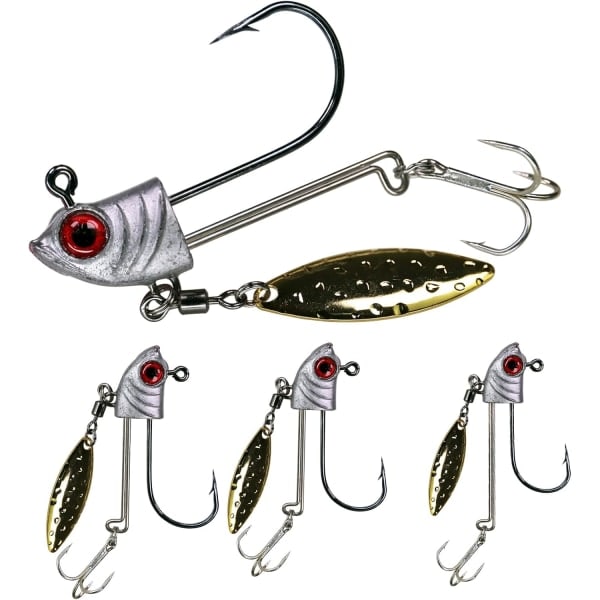Sæt med 4 Fiske Jig Heads, Jig Head til Soft Lure Jig Head med