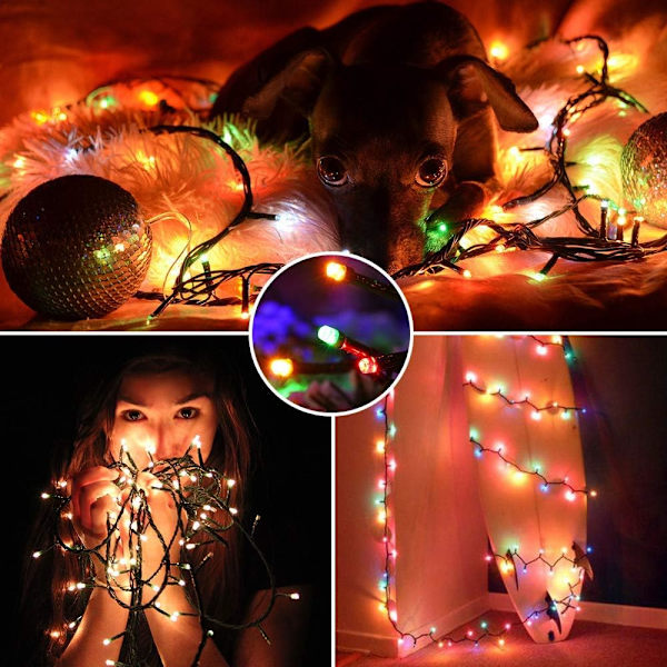 200 LED julgransljuskedja batteri, färgglad färgglad 200 LED