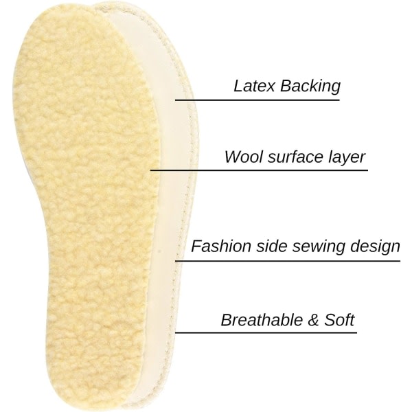 2 pairs of thermal in wool Wool Felt soles Soft Breathable