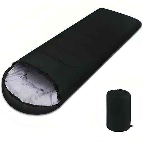 Windproof Sleeping Bag for Outdoor Camping Ultralight Warm Black