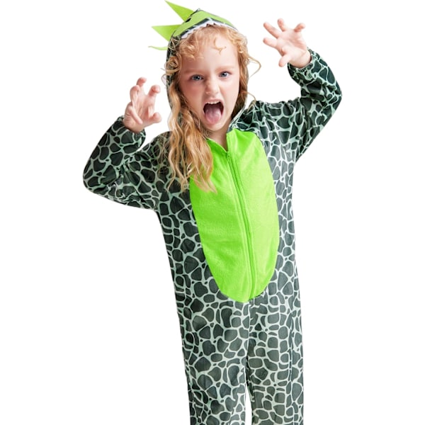 Børne Pigers Drenges Dinosaur Hoodie Dragon Dino Jumpsuit Dyr Onesie Toddler Unisex Grøn 3-4 År children 3-4 years