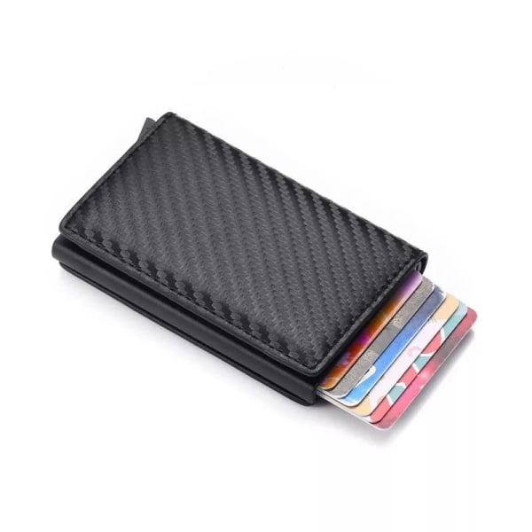Carbon RFID - NFC Protection Plånbok Korthållare 6 kort Svart i en one size
