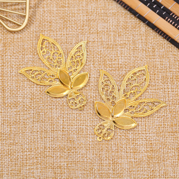 Guld blad blomma kontakter Järn Filigran wraps DIY Scrapbook H