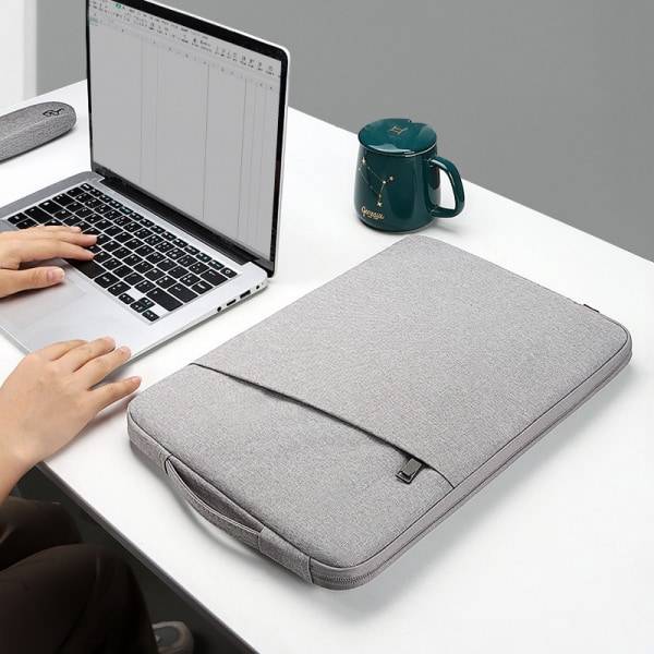 Laptopfodral Handväska Case För MacBook Pro Air 13.3 14.1 15.4 15.6 grå 15.6 tum