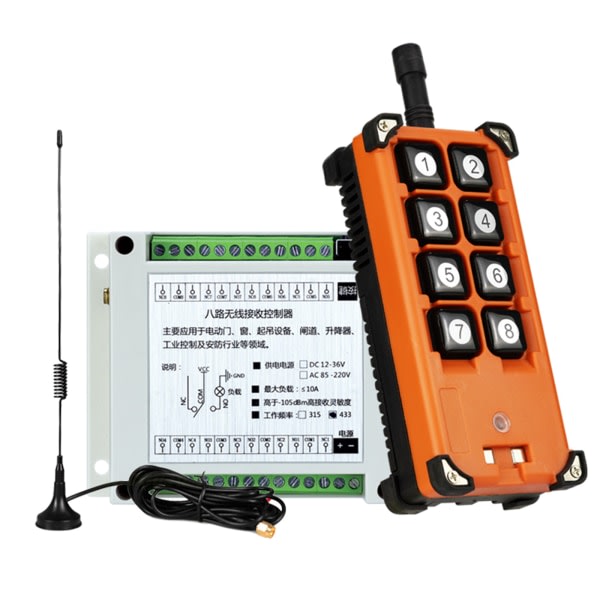 AC 220V-380V 8CH trådløs fjernkontroll LED-lysbryter Reléutgang Radio RF-sender 315/433MHz Mottaker null - 315MHz