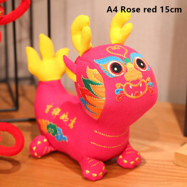 Kreativ stil Zodiac Dragon nyår blomma tyg heminredning Rose red 15cm