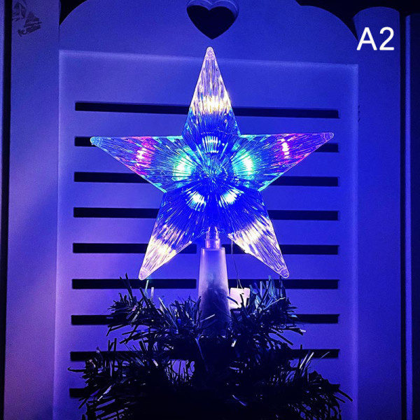 15cm Joulukuusen huippulamppu Led Hohtava tähtivalopentagrammi A1 yksi koko A1 one size