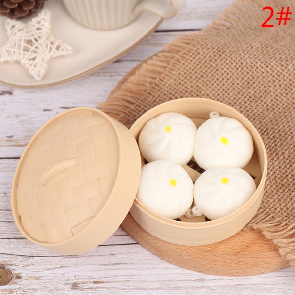 1 sæt dampet fyldt bolle Antistress Slow Rebound Parodilegetøj Hvid 2# White 2#