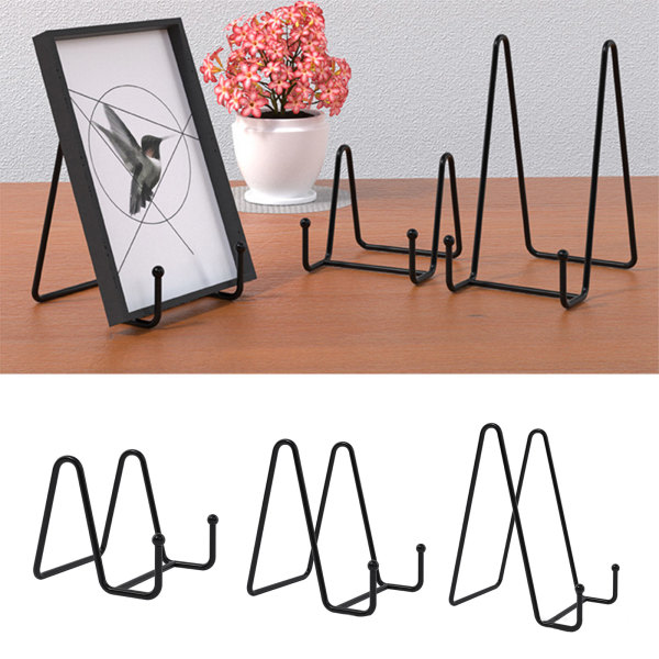 Plate Stand for Display Iron Easel Display Stand Holder Metal Frame for Pictures Photo Decorative Bowl Table Top Art 4.3 inch