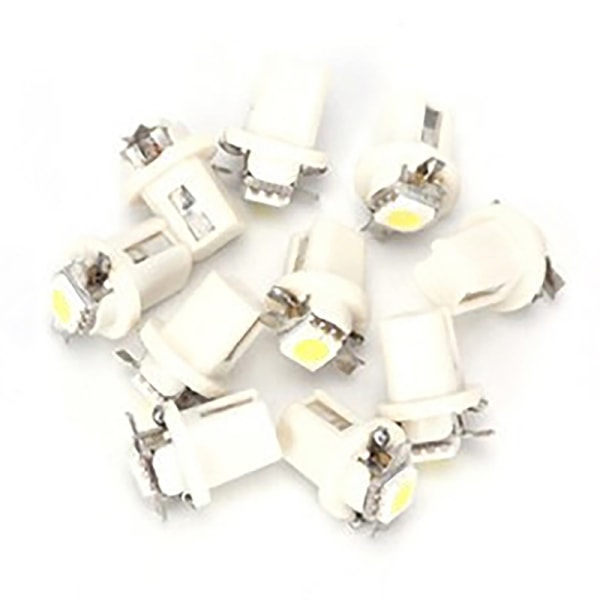 10st T5 B8.5d LED-ljus Bilinstrumentbräda Glödlampa Bilar Interiörlampa