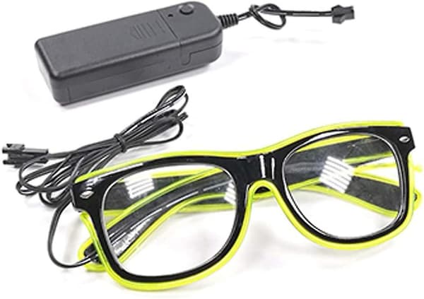Lys opp LED-briller Nyhet Lysbriller Batterikontroll Med 4 moduser Justerbar El Wire Neon