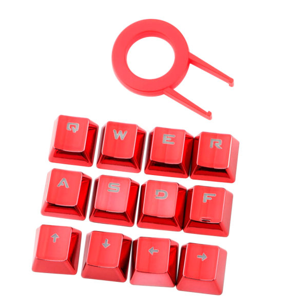 12 nycklar PBT Keycaps Metall Personlighet Ljusöverföring Universal Gaming Mekaniskt tangentbord Tangentkapslar Ersättningsdelar Red