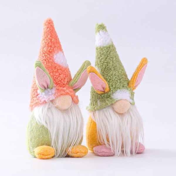 Pääsiäispupun kääpiökoriste pääsiäiskasvoilla nukelle pääsiäispupun plyysi kääpiö perhejuhlan koriste lasten lelu talolle Pink Rabbit