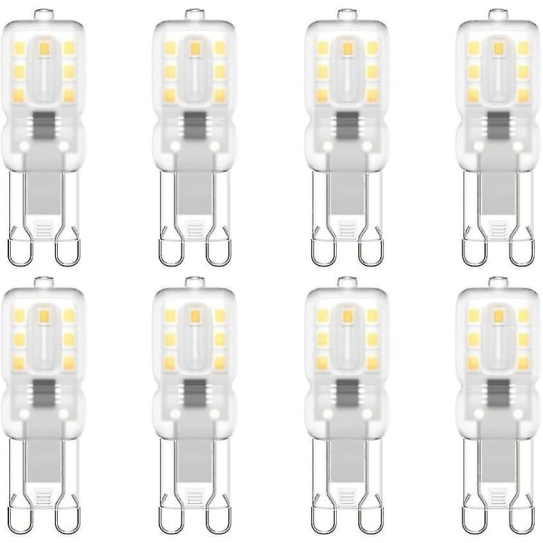 G9 LED-lamppu, G9 LED 220v Luonnonvalkoinen 4000k 3w halogeenivaste 30w halogeenilamppu 8-pakkaus [energialuokka E]