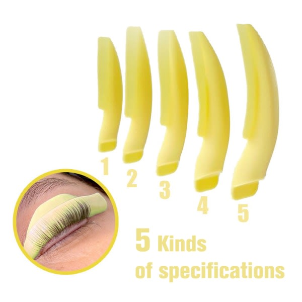 5 par/set Lash Lifting Curlers Curl Silicone Shields Pads Gul onesize