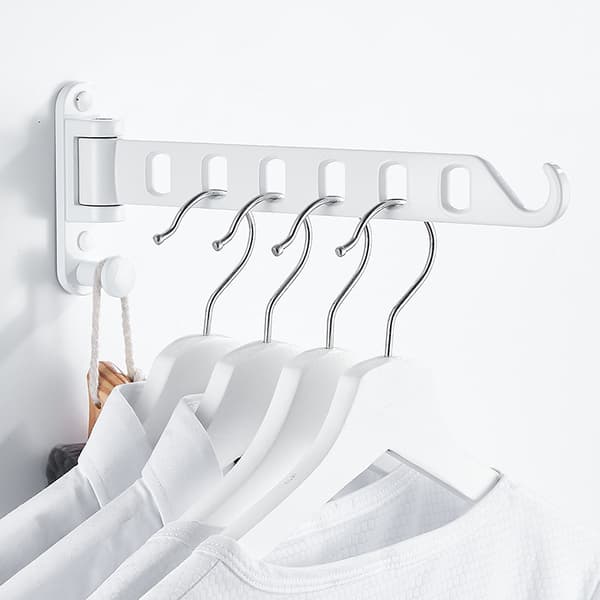 Fällbart Torkställ Väggmonterat Teleskopklädställ Vit 2pcs white